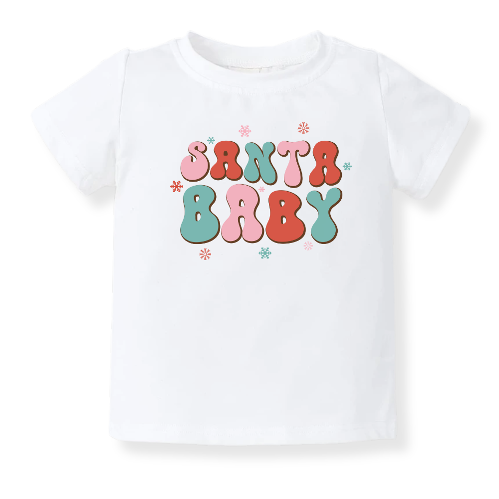 Santa Baby Tshirt Christmas Baby Bodysuit, Kids & Toddler T-Shirt – Family Xmas Outfit