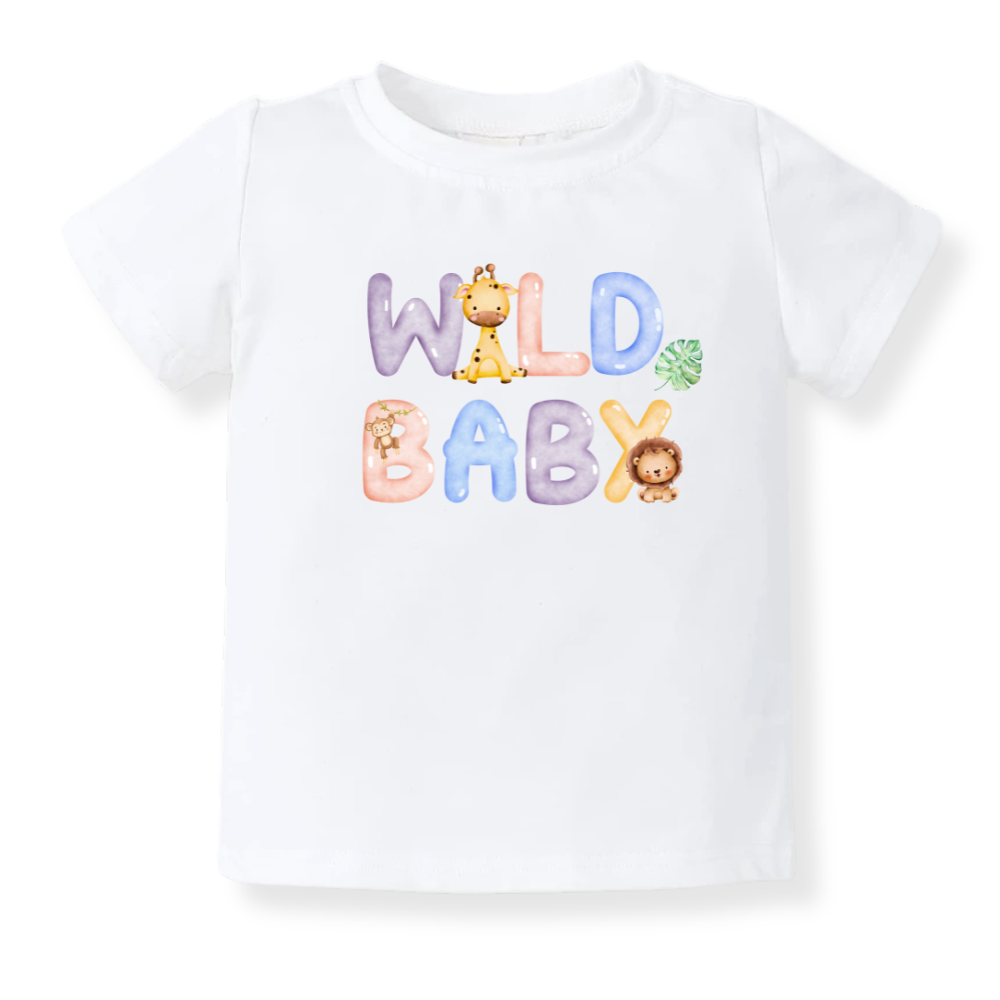 Wild Baby Baby Bodysuit, Kids & Toddler T-Shirt – Safari Cute Animals Baby Clothes for Boys Girls