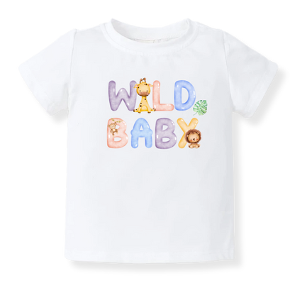 Wild Baby Baby Bodysuit, Kids & Toddler T-Shirt – Safari Cute Animals Baby Clothes for Boys Girls