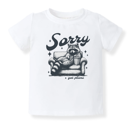 Sorry Got Plans Funny Racoon Baby Bodysuit Funny Tshirt for Kids Toddler Tee Cute Baby Gift for Baby Clothes