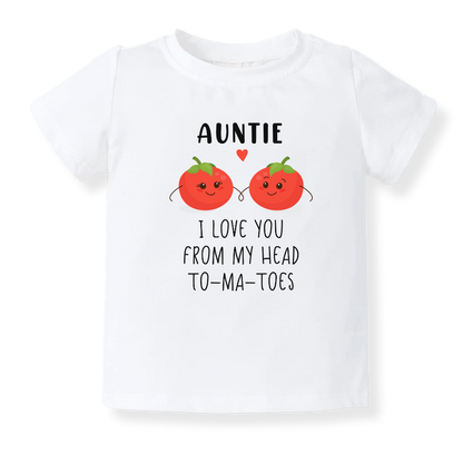 I Love You from My Head To-ma-toes Tomato Baby Bodysuit - Auntie Gift Graphic Tee