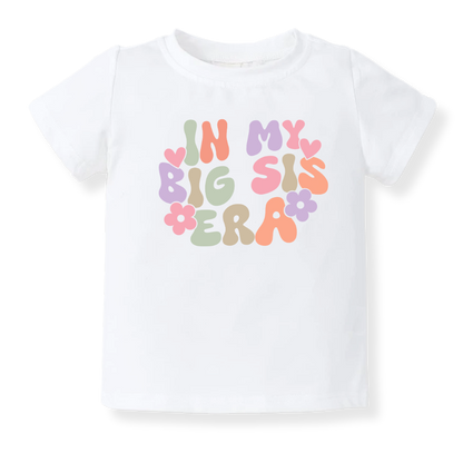In My Big Sis Era Big Sister Tshirt Sister Baby Bodysuit Toddler & Kids T-Shirt, Big Sister Announcement