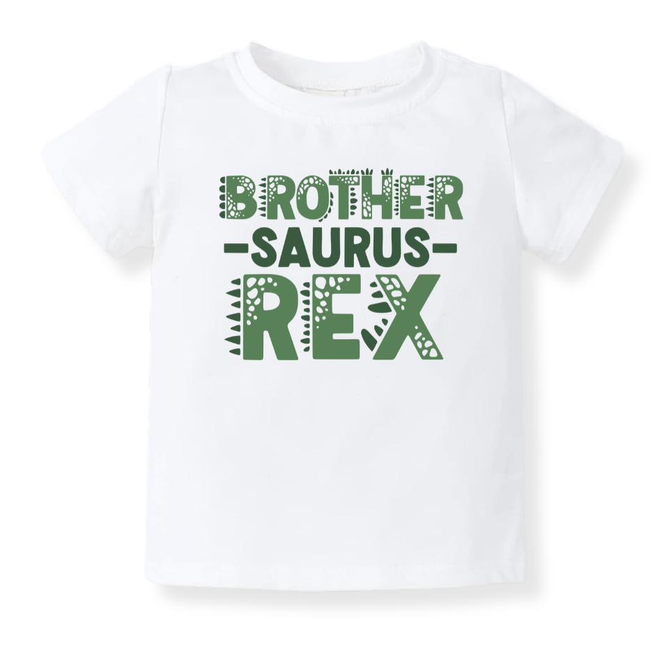brother saurus baby bodysuit brother announcement t-shirt baby onesie for little brother reveal kids t-shirt dinosaur design big brother announcement outfit baby bodysuit with dinosaur print kids new brother reveal