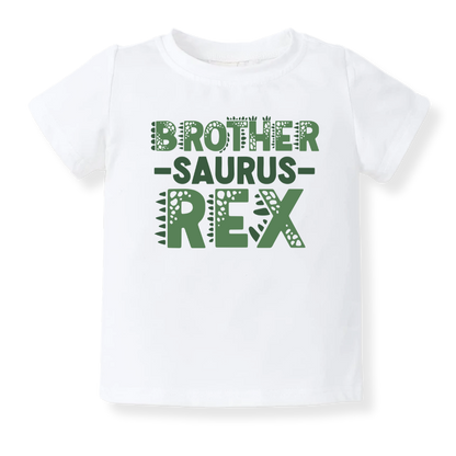 brother saurus baby bodysuit brother announcement t-shirt baby onesie for little brother reveal kids t-shirt dinosaur design big brother announcement outfit baby bodysuit with dinosaur print kids new brother reveal