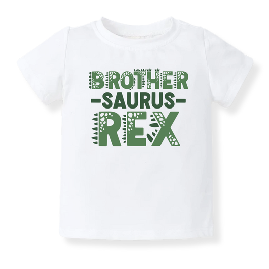 brother saurus baby bodysuit brother announcement t-shirt baby onesie for little brother reveal kids t-shirt dinosaur design big brother announcement outfit baby bodysuit with dinosaur print kids new brother reveal