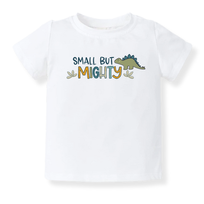 Small but Mighty Dinosaur Tshirt Dino Baby Bodysuit Toddler & Kids T-Shirt, Dinosaur Outfit