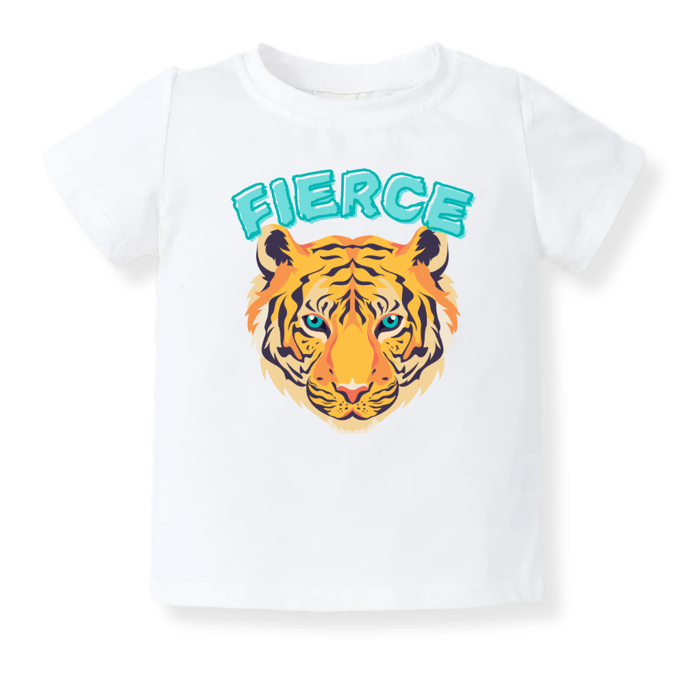 Fierce Tiger Tshirt for Kids Toddler Tee Cute Baby Clothes Animals Tee