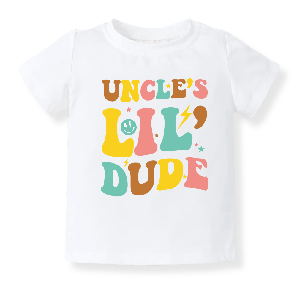 Uncle's Lil Dude Baby Bodysuit Toddler & Kids T-Shirt, Gift for Nephew Tshirt Cute Boys Clothes