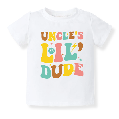 Uncle's Lil Dude Baby Bodysuit Toddler & Kids T-Shirt, Gift for Nephew Tshirt Cute Boys Clothes