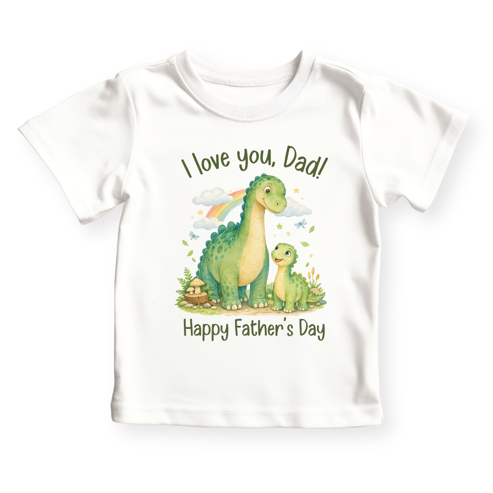 I Love You Dad - Happy Father's Day Dinosaur Baby Bodysuit - Family Outfit