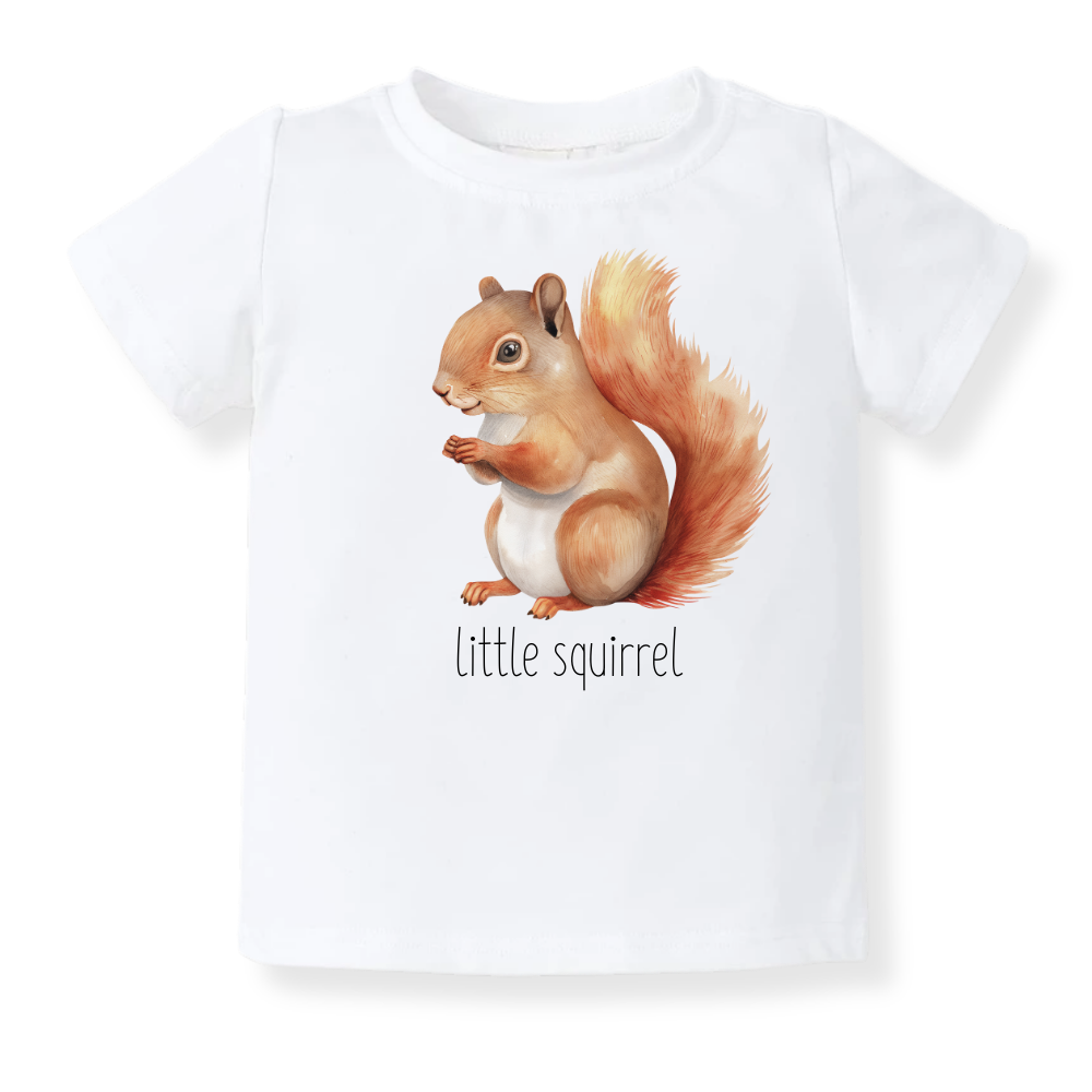 Little Squirrel Baby Bodysuit, Kids & Toddler T-Shirt – Cute Squirrel Animals Baby Clothes for Boys Girls
