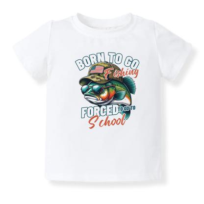 Born to Go Fishing Tshirt for Kids Toddler Tee Funny Fishing Outfit