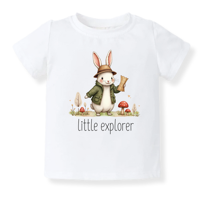 Little Explorer Baby Bodysuit, Kids & Toddler T-Shirt – Cute Rabbit Bunny Baby Clothes for Boys Girls