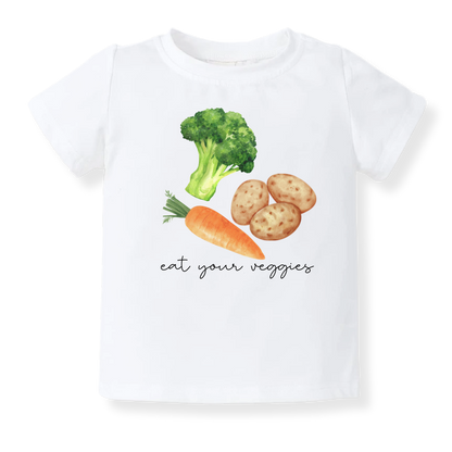 Eat Your Veggies Cute Baby Bodysuit, Kids & Toddler T-Shirt – Vegeterian Outfit Vegan Baby Clothes