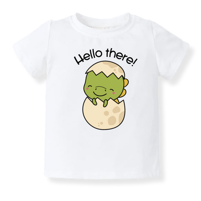 Hello There Dinosaur Baby Bodysuit Toddler & Kids T-Shirt, Dino Baby Clothes, Dino Shirt for Boys