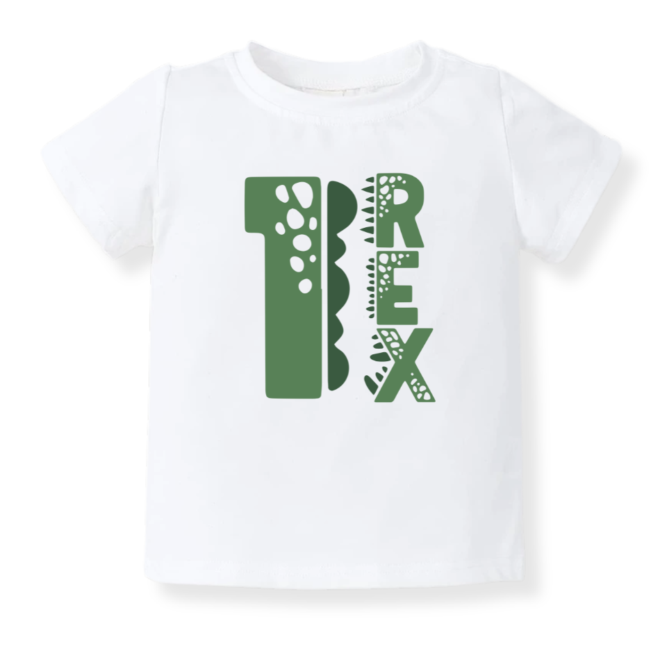 One Rex Brithday Baby Bodysuit Tshirt for Kids, 2nd Birthday Outfit for Boys Shirt, Dinosaur Tshirt T-Rex