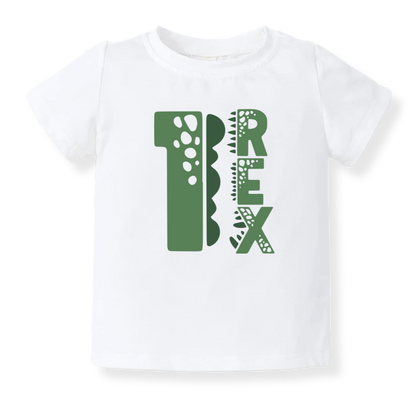 One Rex Brithday Baby Bodysuit Tshirt for Kids, 2nd Birthday Outfit for Boys Shirt, Dinosaur Tshirt T-Rex