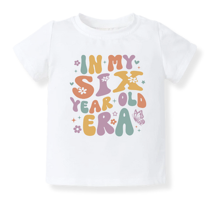Six Years Old Tshirt for Kids, Retro Toddler & Kids T-Shirt, Clothes Birthday Gift for Girl Sixth Birthday Outfit