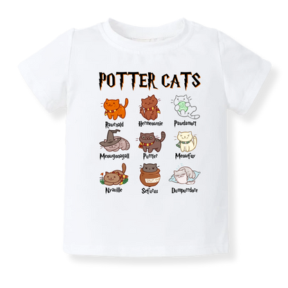 Potter Cats Tshirt Cat Baby Bodysuit Toddler & Kids T-Shirt, Cat Outfit Cat Baby Clothes
