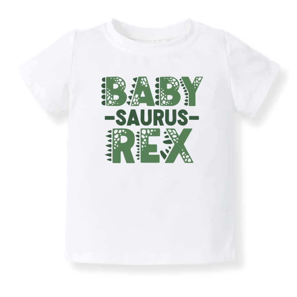 Baby Saurus Baby Bodysuit Tshirt for Kids, Dino Birthday Outfit for Boys Shirt, Dinosaur Tshirt T-Rex