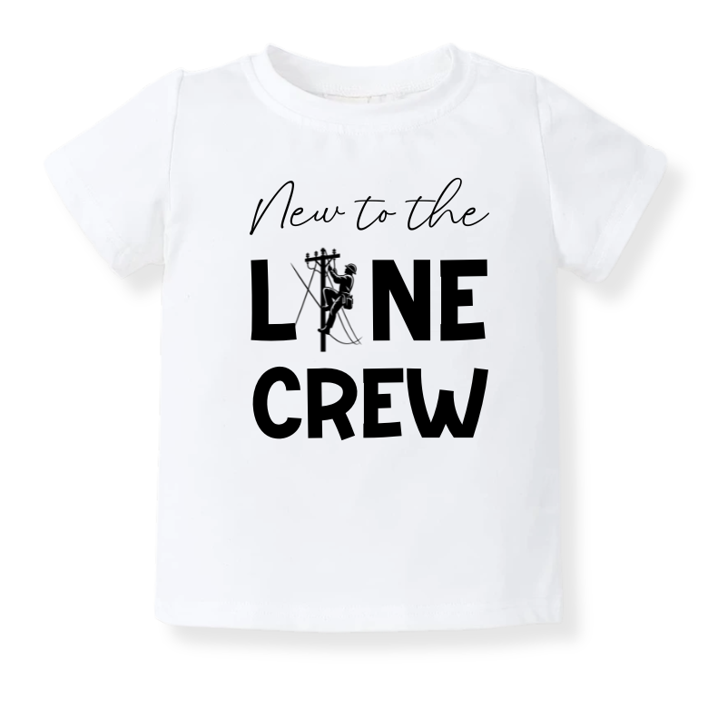 Baby Bodysuit, Kids & Toddler T-Shirt – 'New to the Line Crew' Utility & Lineman-Themed Baby Clothes