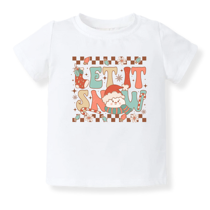 Let is Snow Christmas Baby Bodysuit Cute Tshirt for Kids Toddler Tee Christmas Gift for Baby Clothes