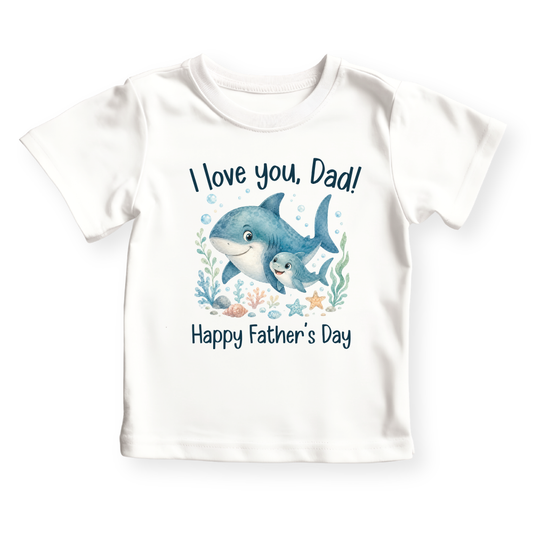I Love You Dad - Happy Father's Day Shark Baby Bodysuit - Family Outfit