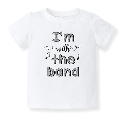 Baby Bodysuit, Kids & Toddler T-Shirt – 'I'm with the Band' Music Outfit Concert Baby Clothes for Boys, Girls