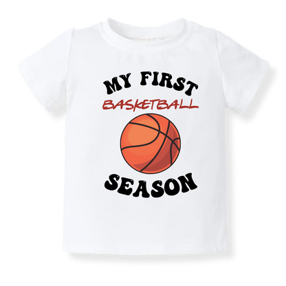 My First Basketball Season Baby Bodysuit, Kids & Toddler T-Shirt – Sport Baby Gift for Basketball Fans