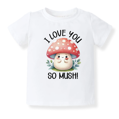 I Love You So Mush Baby Bodysuit, Cute Mushroom Tshirt