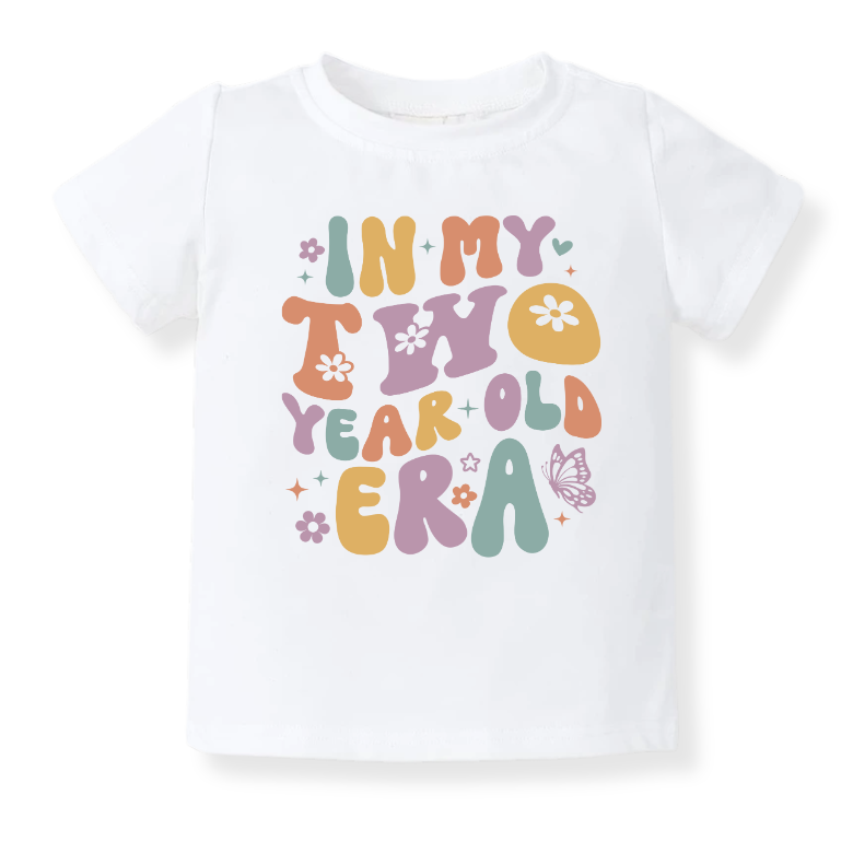 Two Years Old Tshirt for Kids, Retro Toddler & Kids T-Shirt, Clothes Birthday Gift for Girl Second Birthday Outfit