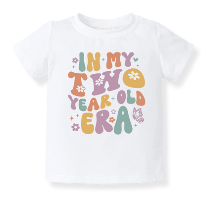 Two Years Old Tshirt for Kids, Retro Toddler & Kids T-Shirt, Clothes Birthday Gift for Girl Second Birthday Outfit