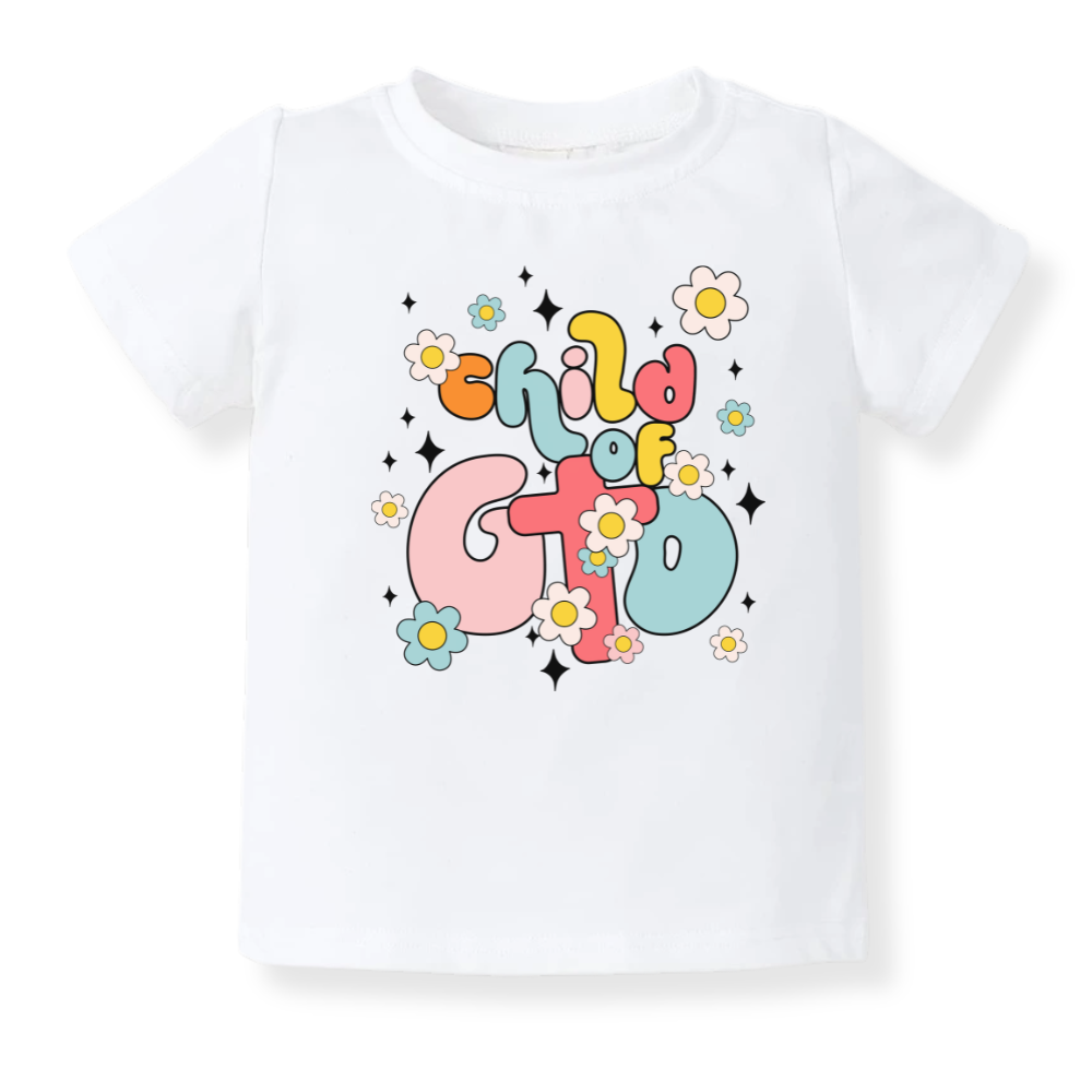 Child of God Baby Bodysuit Retro Flower Tshirt for Kids Toddler Tee Cute Baby Gift for Baby Girl Outfit