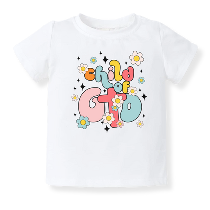 Child of God Baby Bodysuit Retro Flower Tshirt for Kids Toddler Tee Cute Baby Gift for Baby Girl Outfit