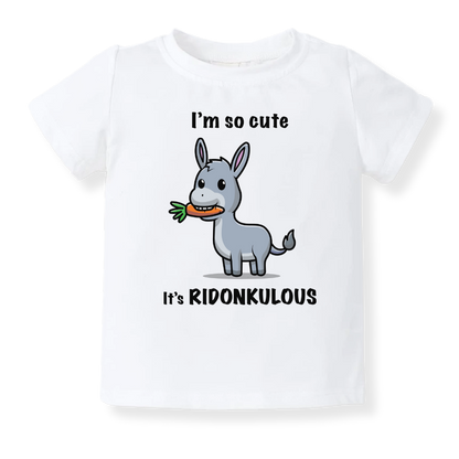 Ridonkulous Cute Donkey Baby Bodysuit, Kids & Toddler T-Shirt – Funny Donkey Animals Baby Clothes