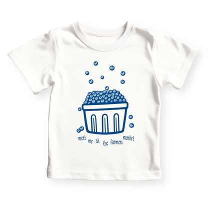 Meet Me at the Farmers Market Blueberry Basket Shirt – Baby Onesie | Toddler & Kids Tee | Unisex Summer Outfit