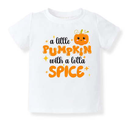 A Little Pumpkin with a Lotta Spice Cute Fall Baby Bodysuit, Toddler & Kids T-Shirt – Cute Pumpkin Outfit