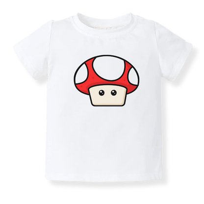 Red Mushroom Tshirt, Cute Mushroom Baby Bodysuit