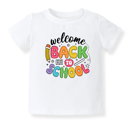 Welcome Back to School Tshirt – Cute Kids T-Shirt Toddler Tee, Back-to-School Outfit