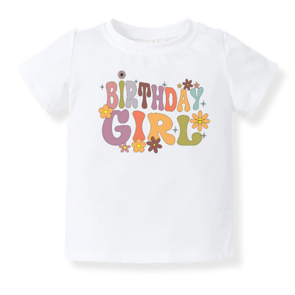 Cute Birthday Girl Tshirt Birthday Outfit for Baby, Kids Tee, Retro Birthday Shirt