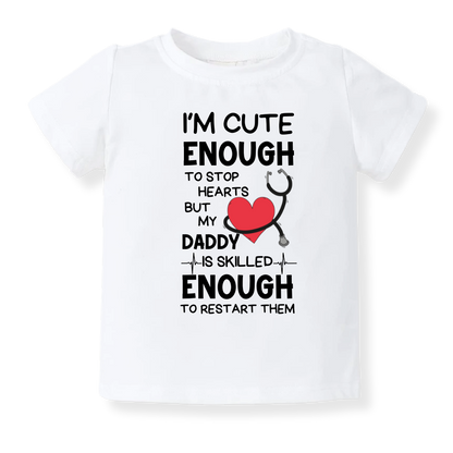 Heart Surgeon Tshirt Gift for Dad, Cute Baby Bodysuit, Heart Doctor Shirt for Kids Toddler Tee