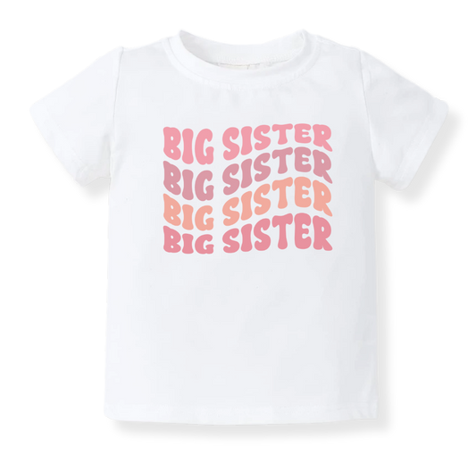 baby onesie onsie clothes girl boy funny newborn gifts outfit toddler infant jersey apparel daddy shirt baby shower kids unisex bodysuit little cute cool clothing mommy cotton newborn Little Siter Big Sister Pastel Pink