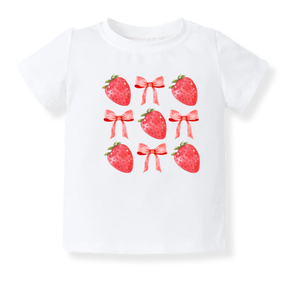 Cute Strawberries & Bows Baby Bodysuit, Newborn & Kids Tshirt, Strawberries Sweatshirt
