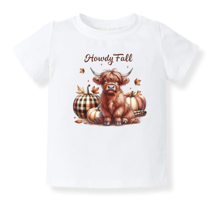 Howdy Fall Baby Bodysuit Haifer Tshirt for Kids Toddler Tee Funny Gift for Baby Clothes Autumn Outfit