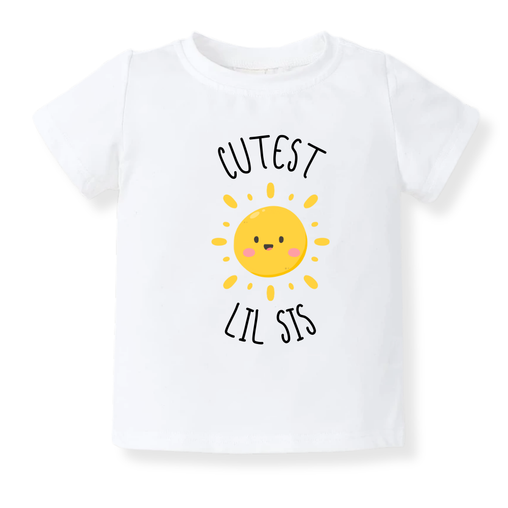 Cutest Lil Sis Baby Bodysuit, Sister Matching Tee