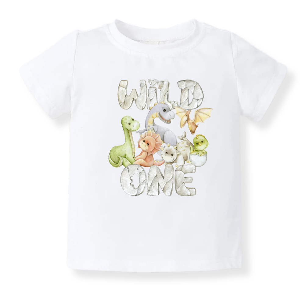 Wild One Tshirt Dinosaur Baby Bodysuit Toddler & Kids T-Shirt, Dinosaur Outfit Dino Baby Clothes