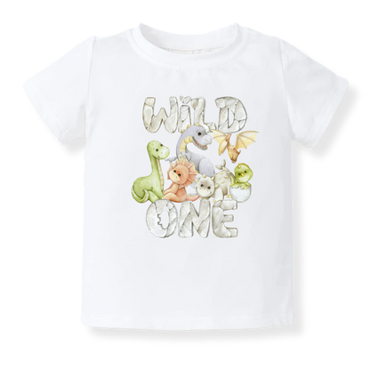 Wild One Tshirt Dinosaur Baby Bodysuit Toddler & Kids T-Shirt, Dinosaur Outfit Dino Baby Clothes