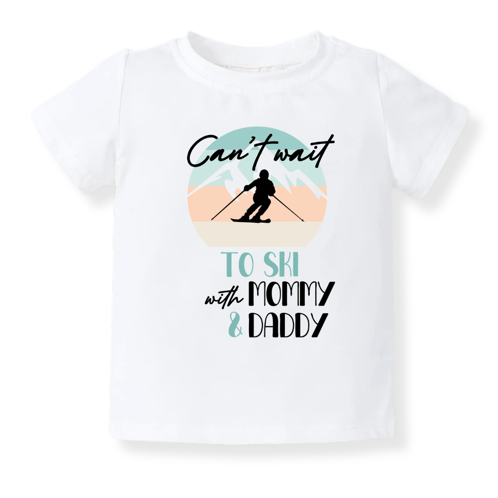 Skiing Baby Bodysuit, Kids & Toddler T-Shirt – Cute Ski Snow Baby Clothes for Boys Girls