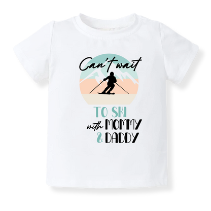 Skiing Baby Bodysuit, Kids & Toddler T-Shirt – Cute Ski Snow Baby Clothes for Boys Girls