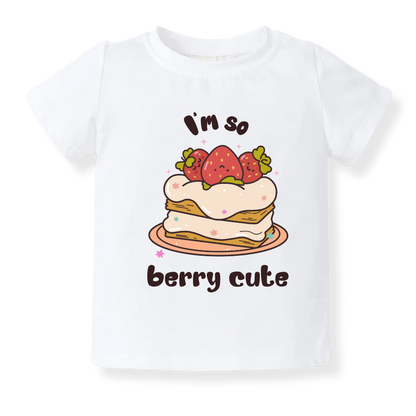 Strawberry Baby Bodysuit, Kids & Toddler T-Shirt – I'm so Berry Cute Outfit Strawberry Theme Shirt for Girls
